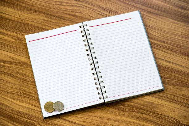 istock Creative flat lay of financial planning item, money notebook with copyspace 856896624