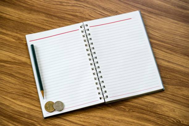 istock Creative flat lay of financial planning item, money notebook with copyspace 856896662