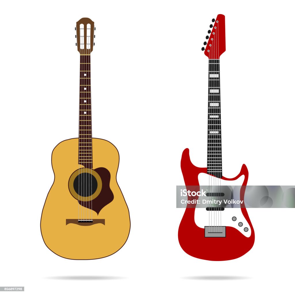 Guitar icon Guitar icon. Flat design, vector illustration, vector. Guitar stock vector