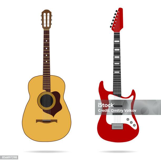 Guitar Icon Stock Illustration - Download Image Now - Guitar, Vector, Rock - Object