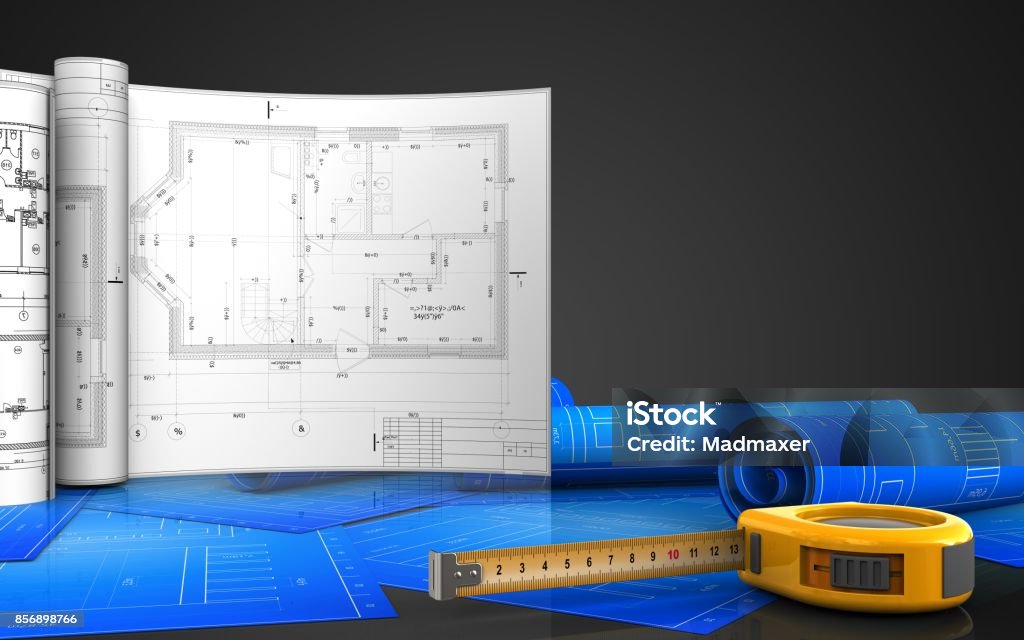 3D med ritningar - Royaltyfri Arbeta Bildbanksbilder 3D med ritningar - Royaltyfri Arbeta Bildbanksbilder