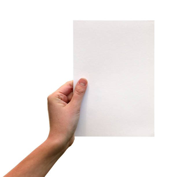 istock Female hands with clean sheet of paper 856901108
