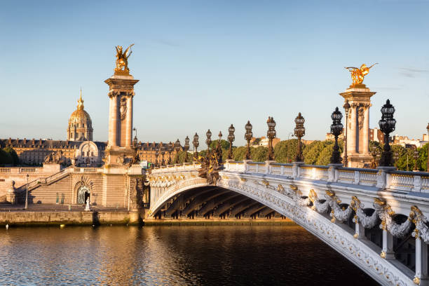 istock Empty Alexander III bridge in Paris in the early morning 856901358