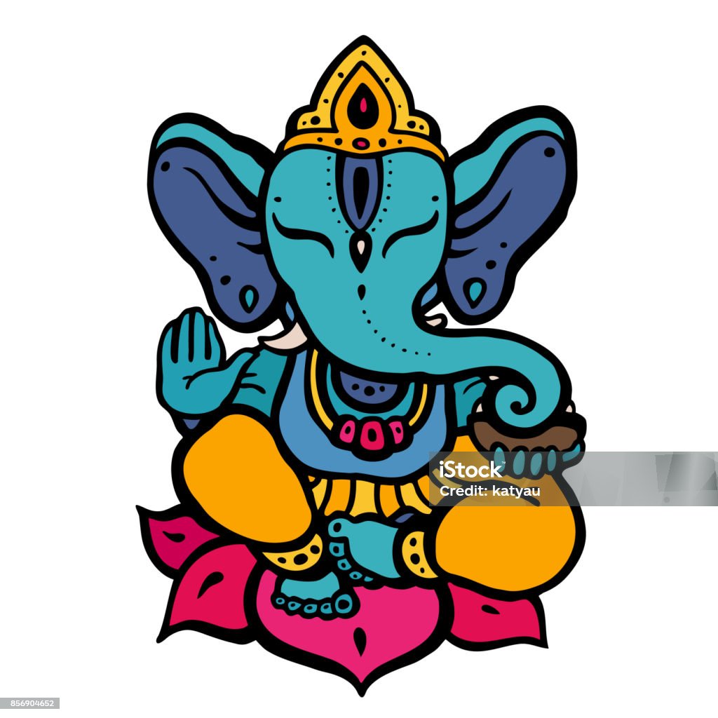 Hindu God Ganesha Stock Illustration - Download Image Now ...