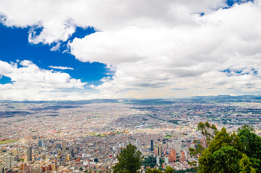 View on cityscape of Bogota from Monserrate