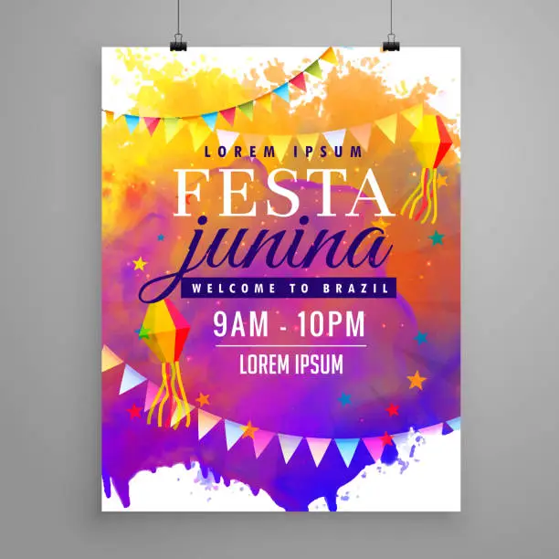 Vector illustration of festa junina party celebration invitation flyer design