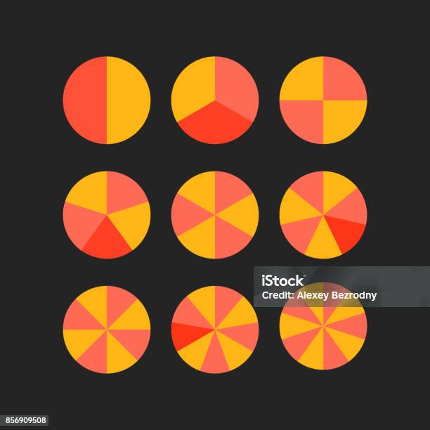 Circle Segments Vector Stock Illustration - Download Image Now - Circle, Number 8, Cross Section