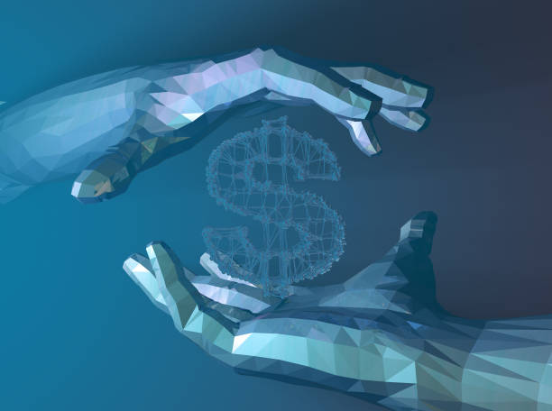 istock Human hand, financial currency symbol 856913396