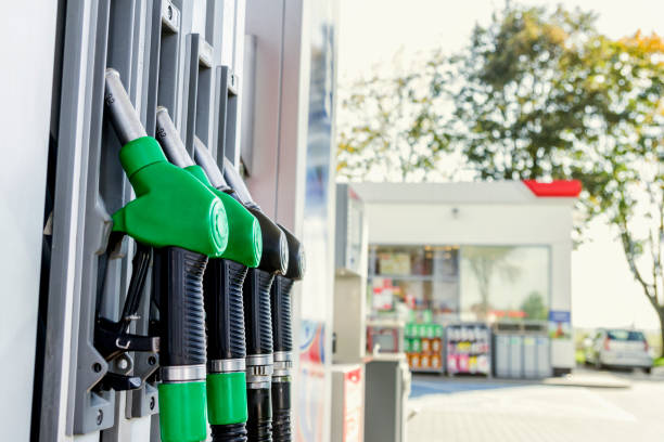 istock Gasoline and diesel distributor at the gas station 856916794