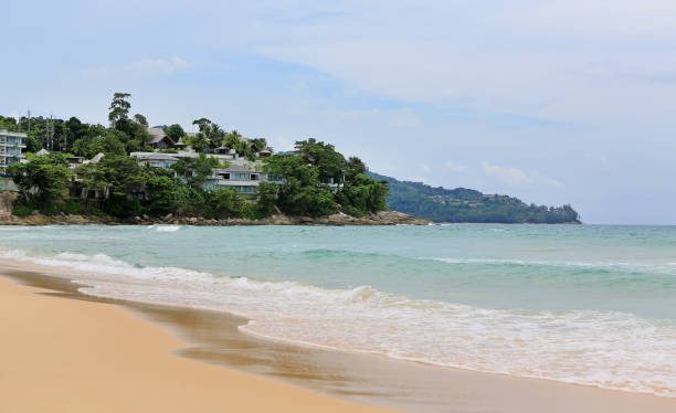 istock Landscape view of sea wave on the beach sand. 856920120