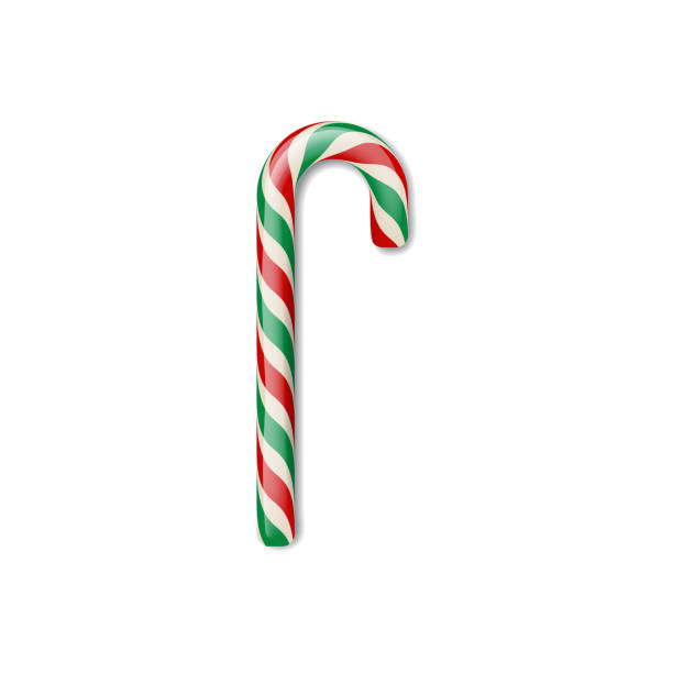 illustrations, cliparts, dessins animés et icônes de canne en bonbon isolé sur fond blanc. élément de design vectoriel noël et nouvel an. - candy candy cane christmas sweet food