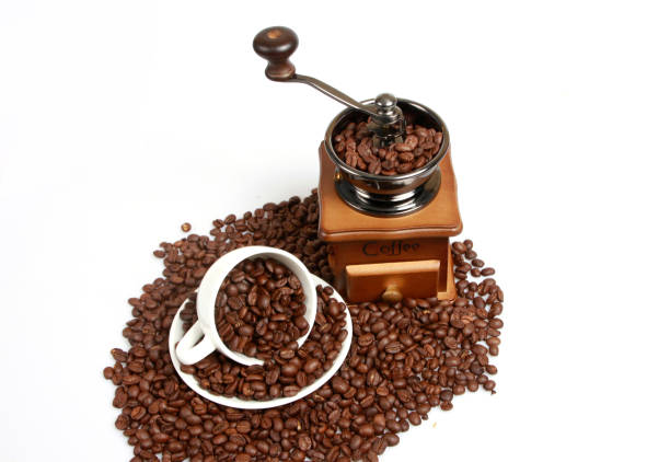 istock Vintage manual coffee with coffee beans 856928446
