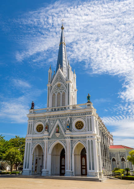 istock Christianity church with blue sky. Thailand. 856935102