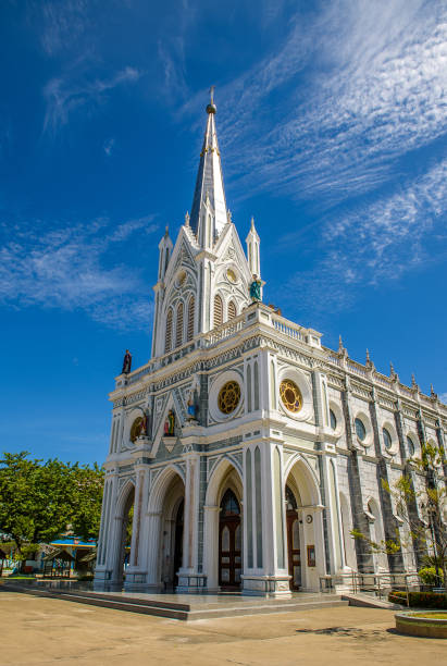 istock Christianity church with blue sky. Thailand. 856935128