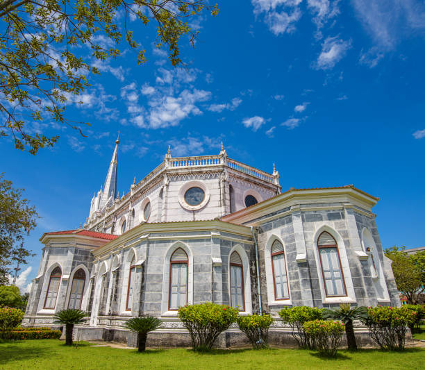 istock Christianity church with blue sky. Thailand. 856935556