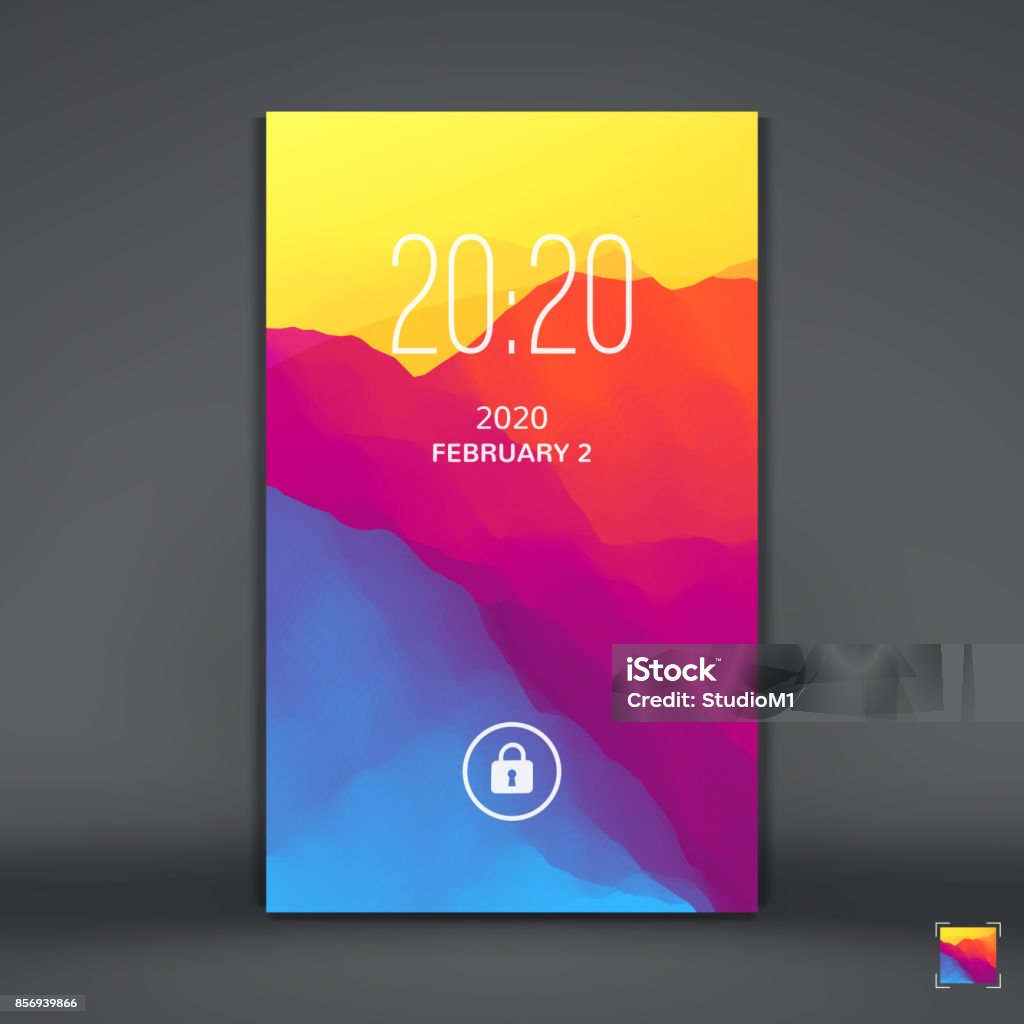 Android Lock Screen Vector Modern Lock Screen For Mobile Apps Vector Illustration Stock ...