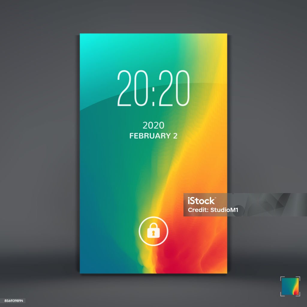Android Lock Screen Vector Modern Lock Screen For Mobile Apps Vector Illustration Stock ...