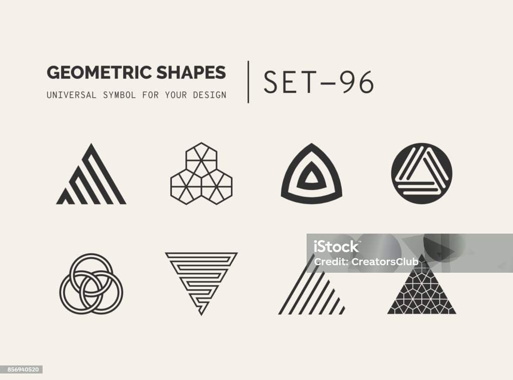 Satz von Universal minimale geometrische - Lizenzfrei Dreieck Vektorgrafik