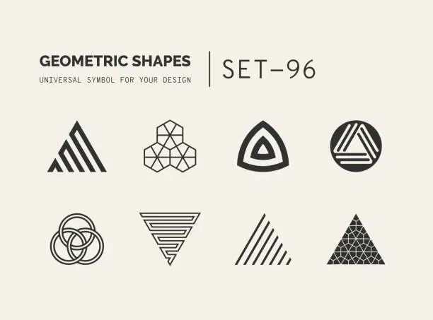 Vector illustration of Set of universal minimal geometric