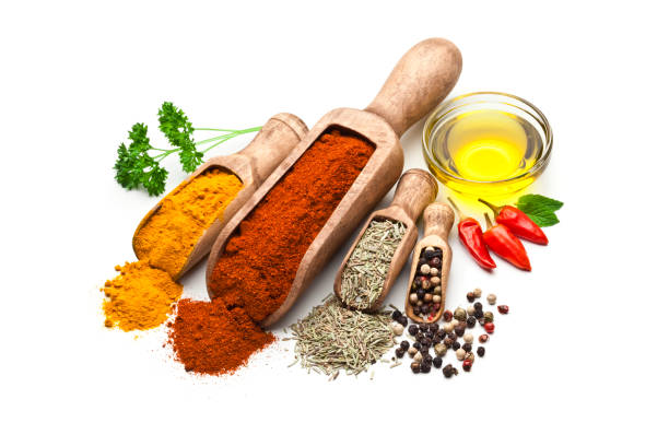 istock Flavoring: Spices and herbs isolated on white background 856943162