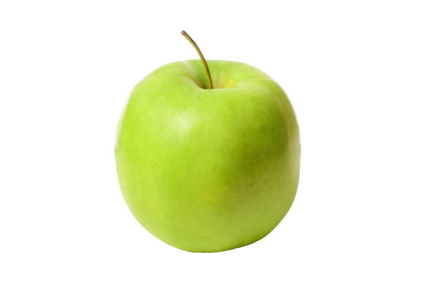 istock One large green appetizing and delicious ripe apple on a white isolated background 856944062