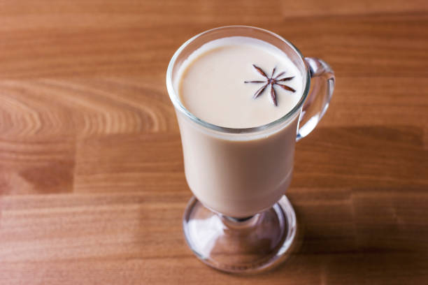 istock The hot alcoholic drink eggnog on wooden background 856945014