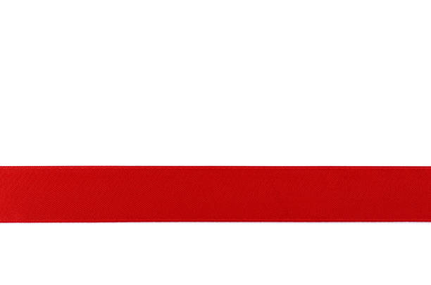 red ribbon template for gift isolated on white background