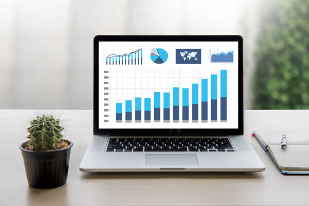 istock Statistics Analysis Business Data Diagram Growth Increase Marketing Concept , digital tablet and graph financial with social network diagram 856955394