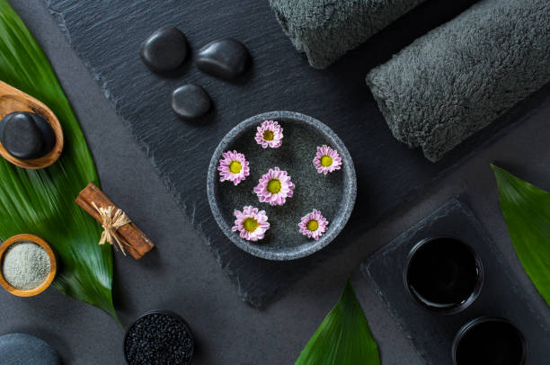 istock Top view of spa background 856955532