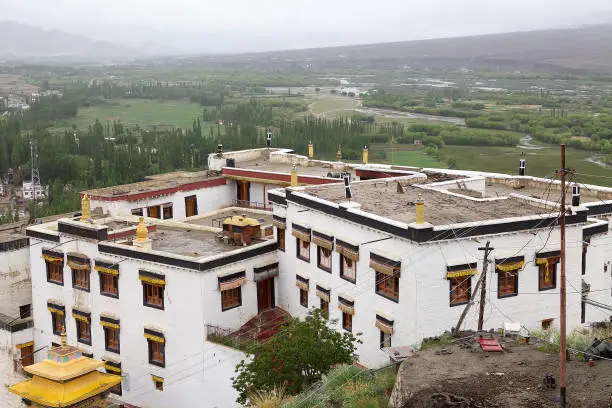 Spituk Monastery in Ladakh, India. It is a Buddhist monastery founded in the 11th Century