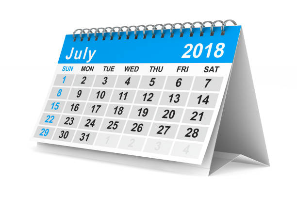 istock 2018 year calendar. July. Isolated 3D illustration 856956836