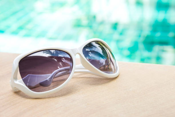 istock White sunglasses on swimming pool edge 856959962