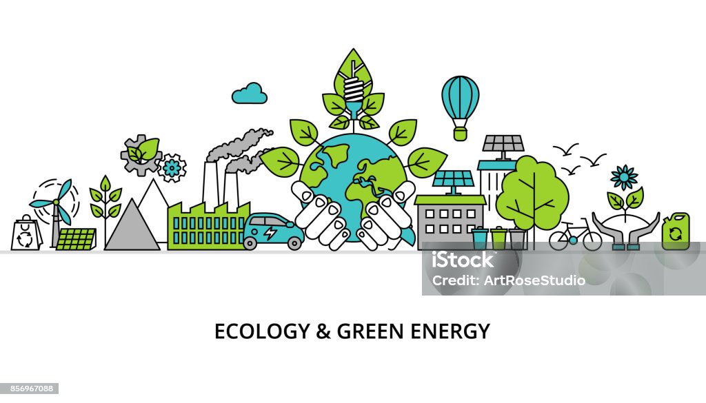 Notion d’infographie du problème de l’écologie - clipart vectoriel de Environnement libre de droits