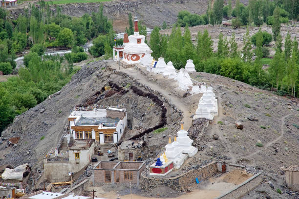 Stupas at the Phyang Monastery, Ladakh, India Stupas at the Phyang Monastery in Ladakh, India. It is a Buddhist monastery established in the year 1515 phyang monastery stock pictures, royalty-free photos & images