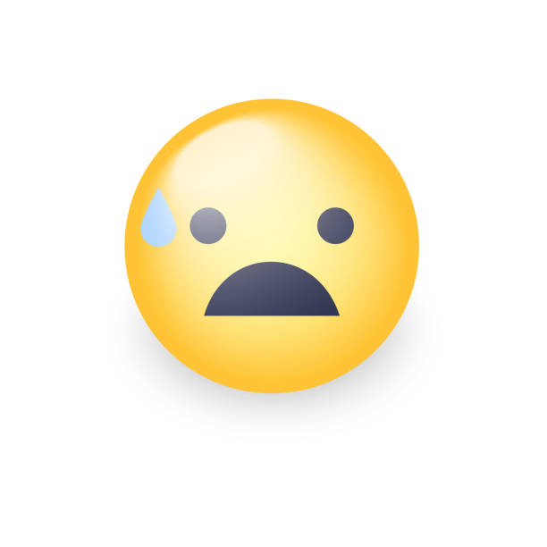 istock Scared face with Open Mouth and Cold Sweat. Frightened emoticon mood. Funky, afraid smile icons for applications and chat 856969780