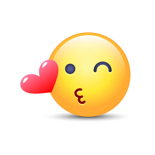 smileykiss  Emoticon Face Throwing A Kiss Winking Smiley With A Heart Happy