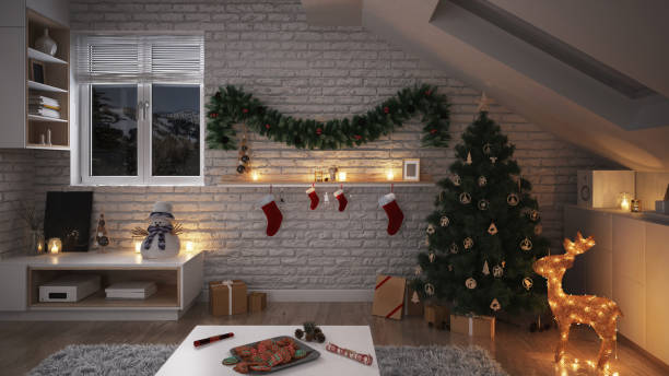istock Beautiful Christmas tree with presents and decoration 856974538