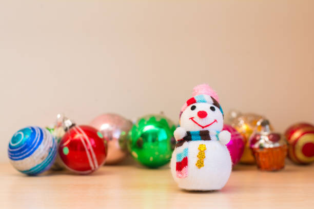 istock Snowman and Christmas tree toys 856978948