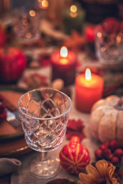 istock Autumn Decoration Background with Candles, Pumpkins, Leafs and Nuts 856981036