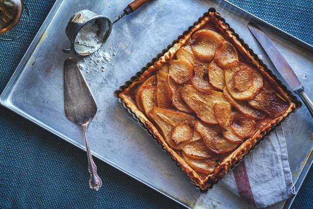 Homemade Pear Tart Homemade Pear Tart pear dessert stock pictures, royalty-free photos & images