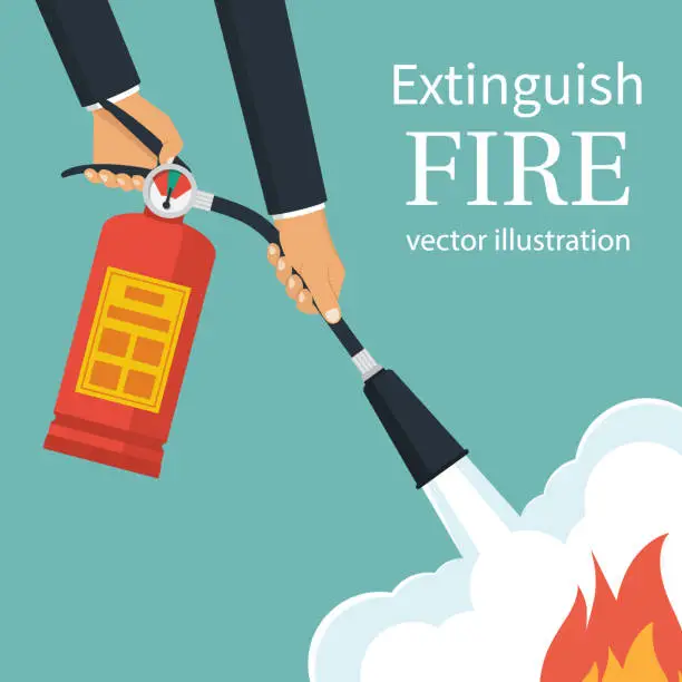 Vector illustration of Extinguish fire vector