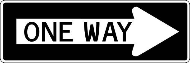 One way traffic sign one direction warning one way stock illustrations