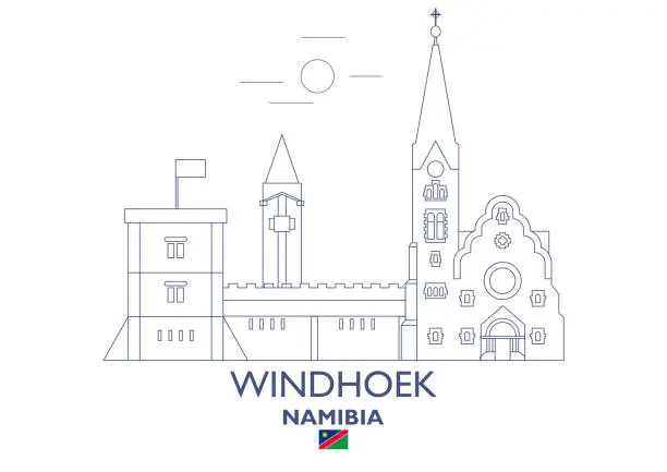 Vector illustration of Windhoek City Skyline, Namibia