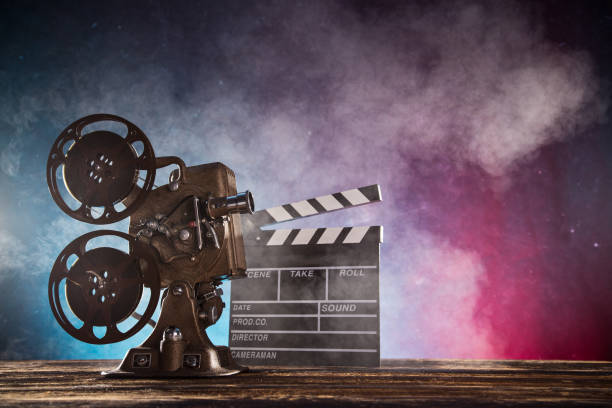 istock Old style movie projector, close-up 856988484