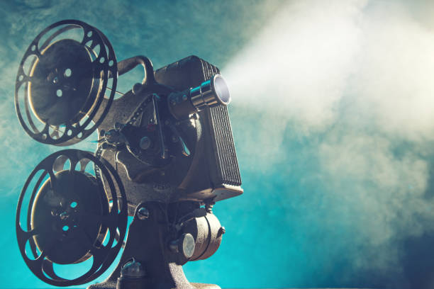 istock Old style movie projector, close-up 856989130