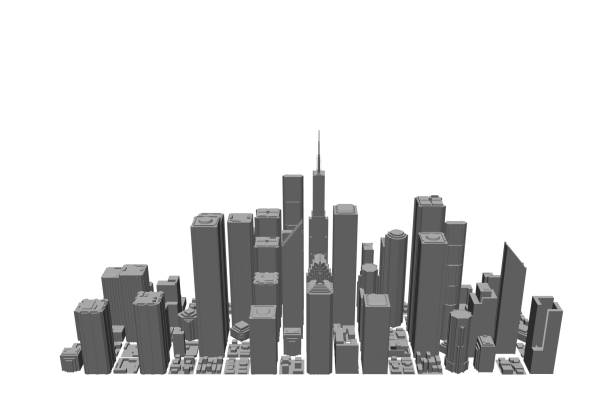 istock 3D model of city. Isolated on white background. Vector illustration. 856989212