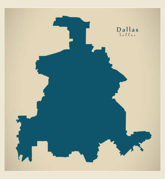 現代の地図 - アメリカ合衆国のテキサス州ダラス市 - texas cartography dallas texas residential district点のイラスト素材／クリップアート素材／マンガ素材／アイコン素材