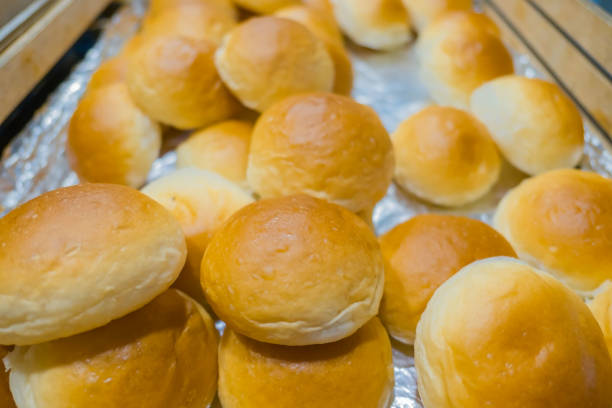 istock Many bread Roll placed  in wooden tray 856996616