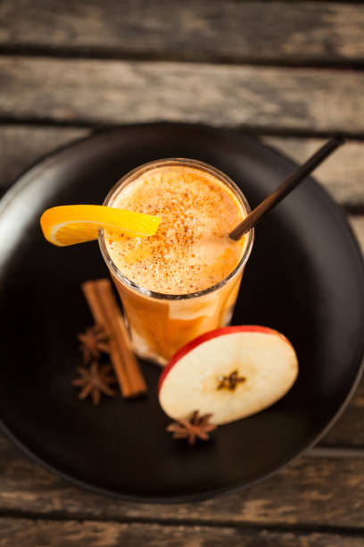 istock Fresh healthy smoothie made of apple and cinnamon - High angle view 857003876