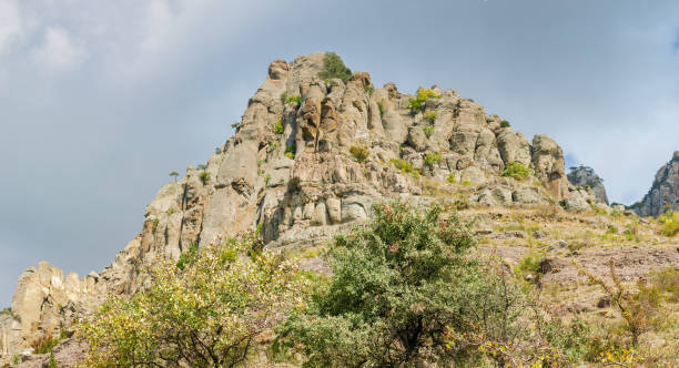 istock Panorama of the hillside with weathered rocks 857004896